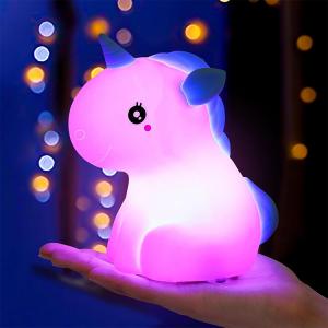 Unicorn Silicone LED Night Light Squishy Kawaii Night Lights For Baby Nursery Children Toddlers Teen Girls
