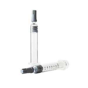 2.25 Ml CBD Oil Luer Lock Glass Syringe With Plastic Plunger