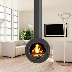 Customized Indoor Wood Burning Fireplace Suspended Hanging Fireplace Minimalistic