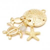 China DIY Sand Dollar Accent Jewelry Charms with Sea Life, 2Pc, Gold Finish on sale