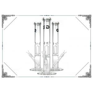 China Grace Straight Tube Clear Glass Bong With Birdcage Perc Hookah For Smoking 15'' supplier