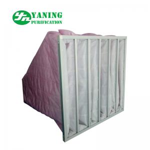 China HVAC System Polyester Pocket Air Filter Bag M6-M9 3200m³/h Air Volume Galvanized Sheet Frame supplier