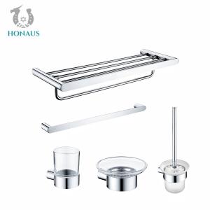 China CUPC Bathroom Shower Accessories Five Pieces Toilet Paper Holder Towel Rack Set supplier