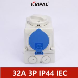 China 機械連結が付いているIEC IP44 32Aの単一フェーズスイッチ ソケット on sale