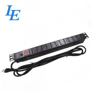 Black Power Distribution Rack Unit Power Meter Pdu With Surge Protection