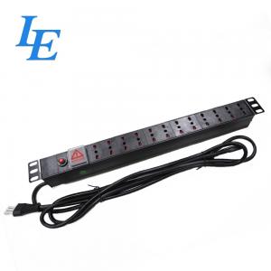 China Italy Style Rack Mount Pdu , Rated Current 16A Rack Power Strip 2M Cable Length supplier