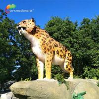 China Sun Proof Realistic Animal Animatronics Sabre Wulf For Safari Park on sale
