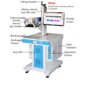 Desk Type Lifting Working Table USB Interface Ezcad Software 1064um 30W Fiber Laser Marking Machine Support Coreldraw, A