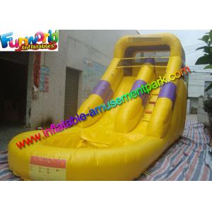 Custom Yellow Kids Outdoor Inflatable Water Slides Combo With Pool