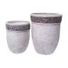 Contemporary Round Cement Garden Planters Cement Flower Pots For Courtyard /