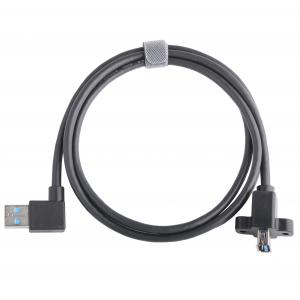 Black Usb3 0 Cable Am 90 Degree Side Bend To Af Half Pack Screw Type Formed Outer Molding