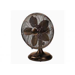 Oil Rubbed Bronze Metal Desk Fan Aluminum Motor 4 Blade / Retro Electric Fan