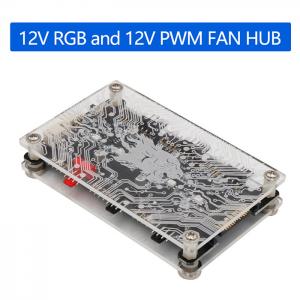 2 In 1 6-Ways 12V ARGB And 12V PWM DC Fan Hub With And Magnetic Standoff For ASUS/MSI 12V 4Pin LED Controller