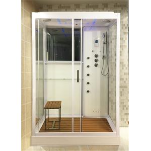 China White Glass Shower Cabin Complete Shower Stalls With Brass Jets Computer Control wholesale