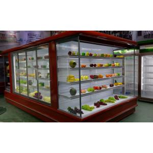 Red Multideck Open Chiller Bakery Dairy food Refrigerator Showcase Mirror Top