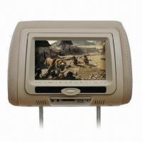7-inch Car Headrest DVD Player with High Resolution, Black/Gray/Beige Changeable Cover/in Stock