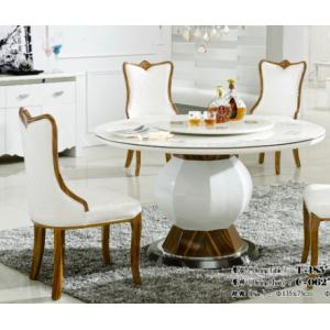 China luxury dining room 8 persons round marble table with Lazy Susan furniture supplier