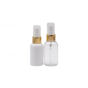 China Travel Pocket Plastic Spray Bottle 30ml Cylinder With Gold Aluminum Collar supplier