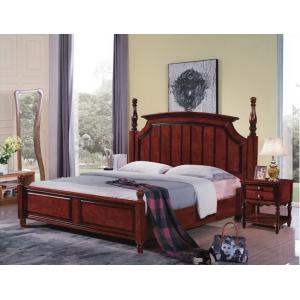 China Tall headboard $200/set Walnut painting Rubber Wood Bedroom Furniture set in Pine bedboard supplier