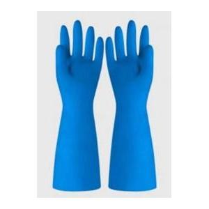 33CM Industrial Nitrile Gloves Solvent Resistant 15 Mil Blue Household Task Use