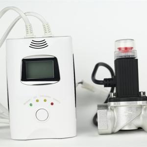 China Home lpg gas detector with shutoff valve and LCD powered by AC220V/110V,backup battery wholesale
