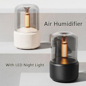 China H2o Spray Mist Maker Fogger Aroma Diffuser Essential Oil Car Air Humidifier Mini Atmosphere Simulation Candle Light Humidifier supplier