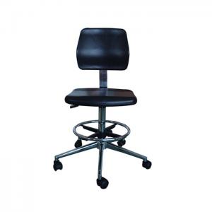 Static Dissipative ESD Safe Chairs PU Work Stool Foot Ring And Arm Rest Black Color