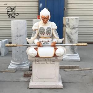 China Marble Sun Wukong Sculptures Fighting Holy Buddha Monkey King Stone Statue Chinese Home Decor supplier
