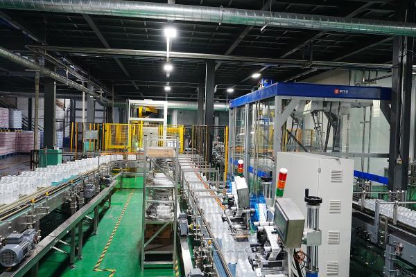 Robotic Automation Marshaling Station Bag Beverage Palletizer Single Column
