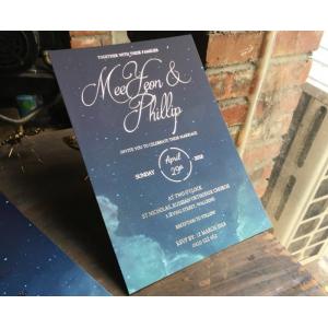 High Class Black Velvet Wedding Invitation Cards ISO9001 / SGS Approved