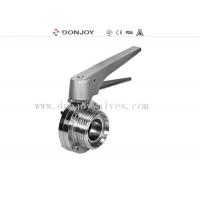 China Manual Thread sanitary Butterfly Valve with stainless steel multi-position handle on sale
