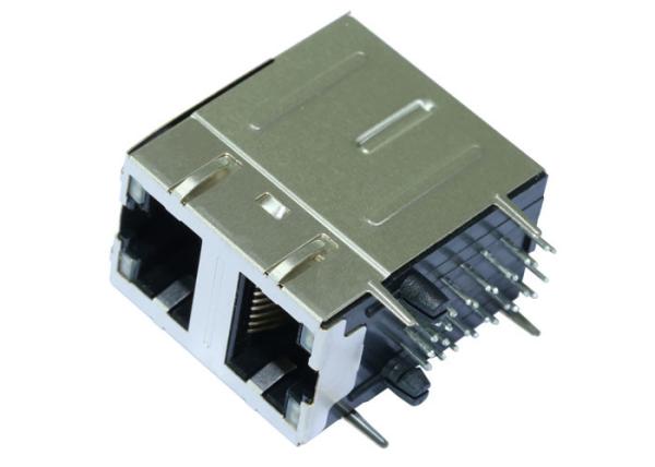 XMH-21C-1-HD1-170 2X1 Stacked Rj45 Connectors With LED 8P8C Shielded LPJG17101ADNL