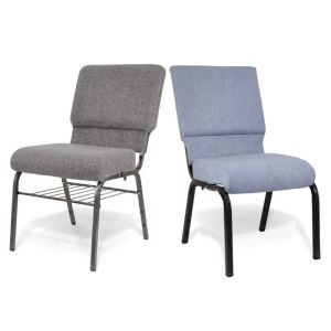China Stackable Metal Frame Church Chairs with High-Density Foam Cushion wholesale