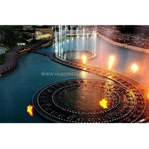 China Beautiful Decorative Flaming Water Fountain IP68 273×273×800 Mm Custom Design supplier