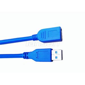 China Blue PVC Jacket High Speed USB Cable , USB 3.0 Male To Female Data Cable supplier