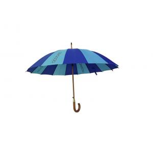 J Shape Wooden Stick Umbrella , Raines Umbrella Wooden Handle Windproof Frame