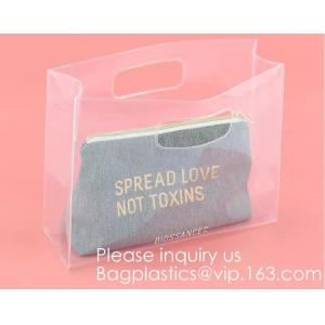 China Promotion Transparent Clear Shopping Pvc Bag With Custom Print Nylon & PVC Material Combined Custom Tote Bag Shopping Ba supplier