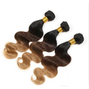 China 3 Tone Body Wave Natural Ombre Hair Extensions  Brazilian Hair Weave supplier