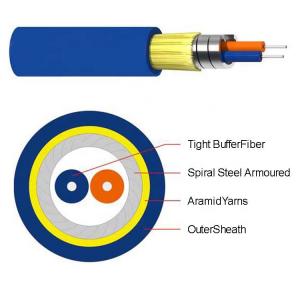 China 1 Core 2 Core Indoor Armored Fiber Optic Cable Anti Rodent Single Tube supplier