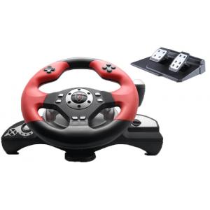 China Wired Vibration Gaming Steering Wheel And Pedals For PC / X-Input supplier