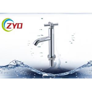 China Chrome Plated Water Tap Faucet Single / Hole Handle Deck Mounted Type supplier