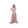 China Pink Color Cap Sleeve Wedding Bridesmaid Dresses Sweep Train With Sash wholesale