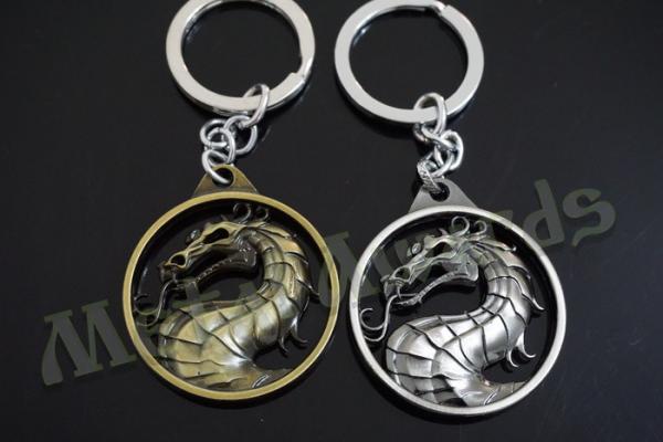 Dragon Designed Zinc Alloy Metal Key Chains Metal Keyrings Antique Gold Silver