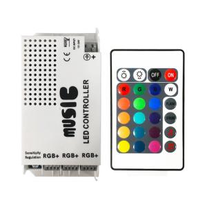 China 24 certificações do CE ROHS de With do controlador da música da tira do diodo emissor de luz do RGB do botão supplier