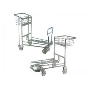 China Portable Four Wheel 304 Stainless Airport Luggage Trolley With Automatic Brake supplier