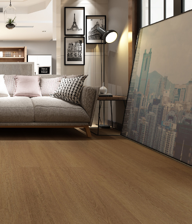 China Couche en polyuréthane / particules céramiques ABA SPC plancher 4 mm - 6 mm supplier