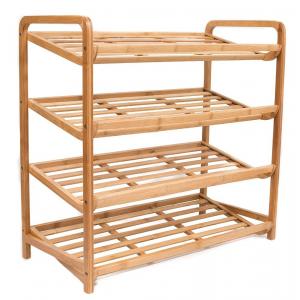China 4 Tier Bamboo Home Furniture Wooden Shoe Racks And Organizers Free Standing supplier
