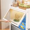 China Multi Functional Kitchen Countertop Storage Rack With Door Telescopic Design Moisture Proof wholesale
