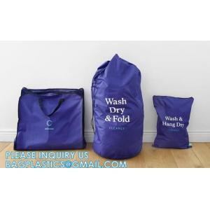 China Recycle Zippered Foldable Laundry Bag Logo Extra Large Travel Laundry Bag with Handles and Drawstring Closure supplier