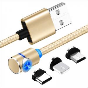 Type C Iphone ElbowMagnetic USB Cable 360 Degree Rotation Cable OD  3.2mm